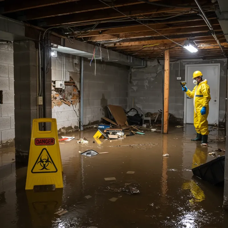 Flooded Basement Electrical Hazard in Tell City, IN Property